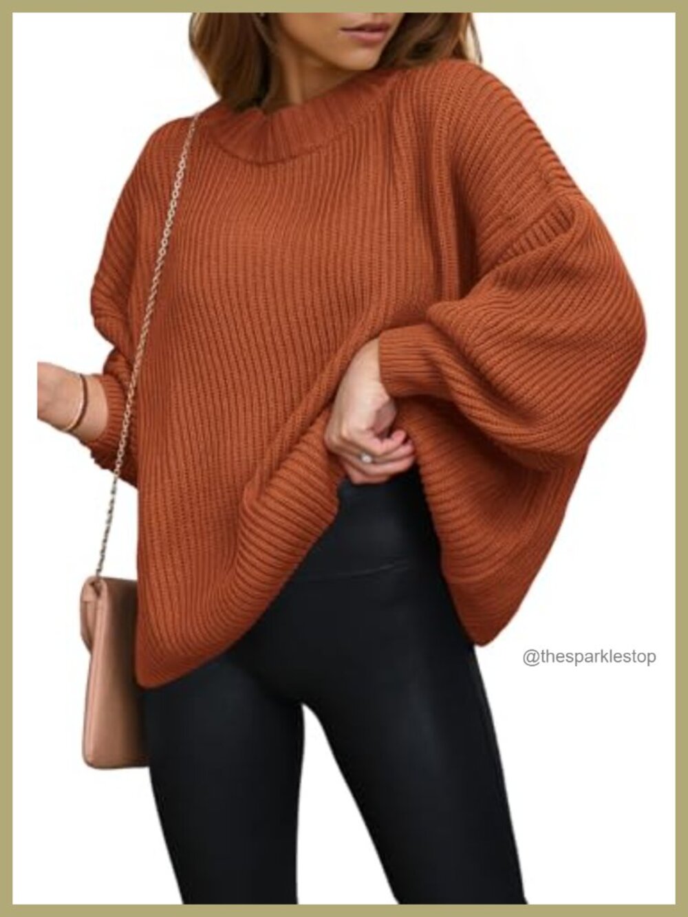 Oversized Chunky Knit Pullover Sweater Long Sleeve Crewneck